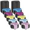 12 Pack Compatible HP 02 Ink Cartridge Set (2BK,2C,2M,2Y,2LC,2LM) C8721WA C8771WA C8772WA C8773WA C8774WA C8775WA