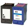 2 Pack Compatible HP 21 & 22 Black & Colour Ink Cartridge Set C9351AA C9352AA