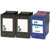 3 Pack Compatible HP 21 & 22 Black & Colour Ink Cartridge Set (2BK,1C) C9351AA C9352AA