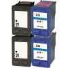 4 Pack Compatible HP 21 & 22 Black & Colour Ink Cartridge Set (2BK,2C) C9351AA C9352AA