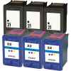 6 Pack Compatible HP 21 & 22 Black & Colour Ink Cartridge Set (3BK,3C) C9351AA C9352AA