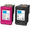 2 Pack Compatible HP 901XL Black & 901 Colour Ink Cartridge Set CC654AA CC656AA