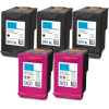 5 Pack Compatible HP 901XL Black & 901 Colour Ink Cartridge Set (3BK,2C) CC654AA CC656AA