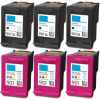 6 Pack Compatible HP 901XL Black & 901 Colour Ink Cartridge Set (3BK,3C) CC654AA CC656AA