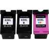 3 Pack Compatible HP 63XL Black & Colour Ink Cartridge Set (2BK,1C) F6U64AA F6U63AA