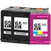 3 Pack Compatible HP 65XL Black & Colour Ink Cartridge Set (2BK,1C) N9K04AA N9K03AA