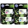 4 Pack Genuine HP 915XL Ink Cartridge Set (1BK,1C,1M,1Y) 3YM22AA 3YM19AA 3YM20AA 3YM21AA