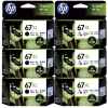 6 Pack Genuine HP 67XL Black & Colour Ink Cartridge Set (3BK,3C) 3YM57AA 3YM58AA