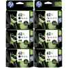 6 Pack Genuine HP 62XL Black & Colour Ink Cartridge Set (3BK,3C) C2P05AA C2P07AA