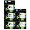 5 Pack Genuine HP 60XL Black & Colour Ink Cartridge Set (3BK,2C) CC641WA CC644WA