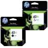 2 Pack Genuine HP 61XL Black & Colour Ink Cartridge Set (1BK,1C) CH563WA CH564WA