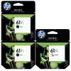 3 Pack Genuine HP 61XL Black & Colour Ink Cartridge Set (2BK,1C) CH563WA CH564WA