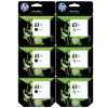 6 Pack Genuine HP 61XL Black & Colour Ink Cartridge Set (3BK,3C) CH563WA CH564WA