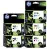 5 Pack Genuine HP 955XL Ink Cartridge Set (2BK,1C,1M,1Y) L0S72AA L0S63AA L0S66AA L0S69AA