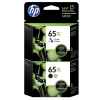 2 Pack Genuine HP 65XL Black & Colour Ink Cartridge Set (1BK,1C) N9K04AA N9K03AA