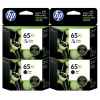 4 Pack Genuine HP 65XL Black & Colour Ink Cartridge Set (2BK,2C) N9K04AA N9K03AA