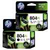 2 Pack Genuine HP 804XL Black & Colour Ink Cartridge Set (1BK,1C) T6N12AA T6N11AA