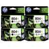 4 Pack Genuine HP 804XL Black & Colour Ink Cartridge Set (2BK,2C) T6N12AA T6N11AA