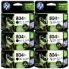 6 Pack Genuine HP 804XL Black & Colour Ink Cartridge Set (3BK,3C) T6N12AA T6N11AA