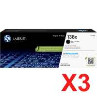 3 x Genuine HP W1380X Toner Cartridge 138X