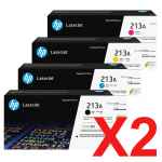 2 Lots of 4 Pack Genuine HP W2130A W2131A W2132A W2133A Toner Cartridge Set 213A