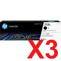 3 x Genuine HP W2180X Black Toner Cartridge 218X