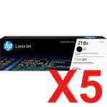 5 x Genuine HP W2180X Black Toner Cartridge 218X