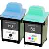 2 Pack Compatible Lexmark #50 #60 Black & Colour Ink Cartridge 17G0050 17G0060