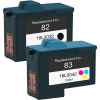 2 Pack Compatible Lexmark #82 #83 Black & Colour Ink Cartridge 18L0032 18L0042