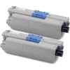 2 x Compatible OKI C301 C321 Black Toner Cartridge 