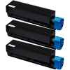 3 x Compatible OKI B401 MB451 Toner Cartridge High Yield 