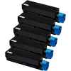 5 x Compatible OKI B401 MB451 Toner Cartridge High Yield 