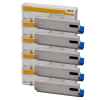 5 x Genuine OKI C834 C834nw C834ndw Black Toner Cartridge