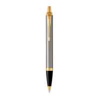 Parker IM Brushed Metal Ballpoint Pen Med Blue Tip